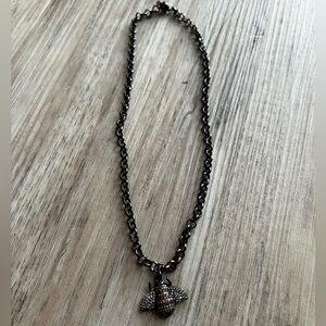 16” gunmetal bee pendant necklace